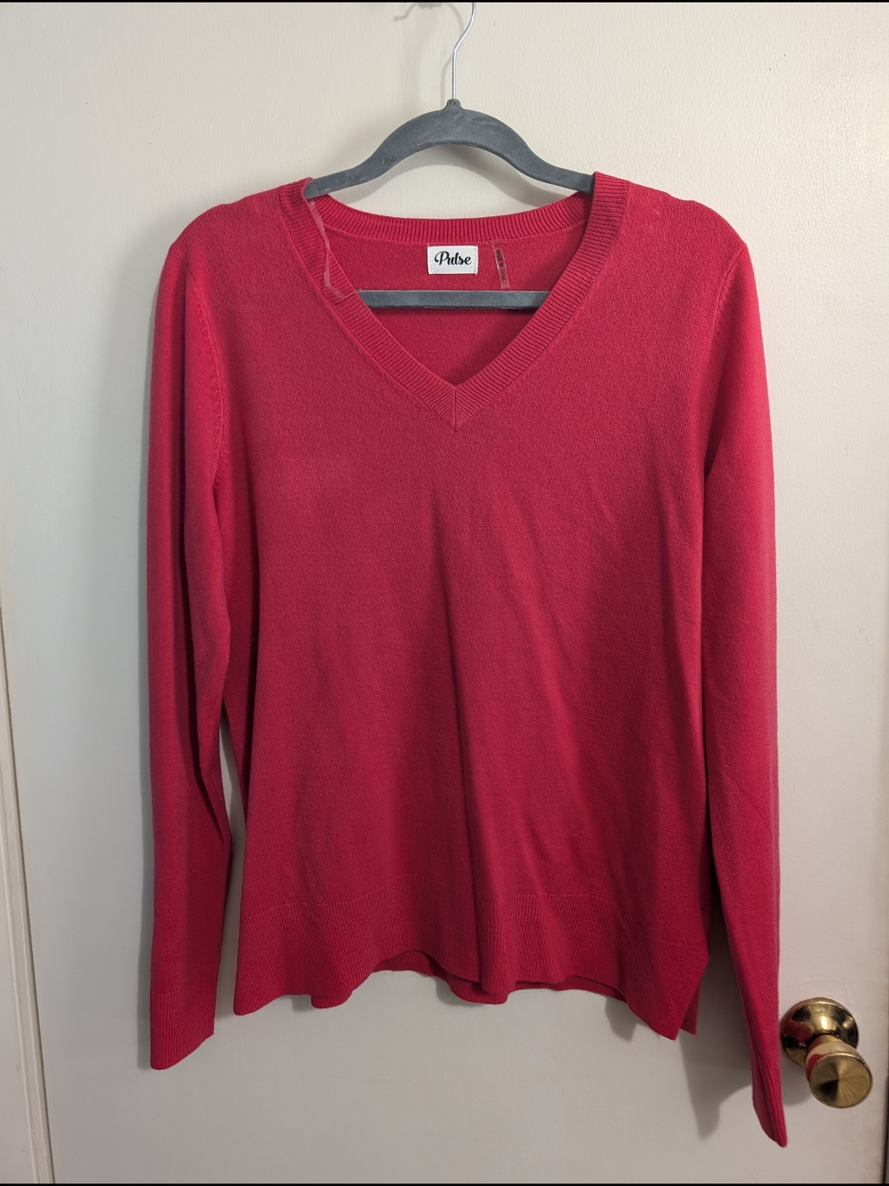 Pulse Hot Pink V-Neck Women's Sweater